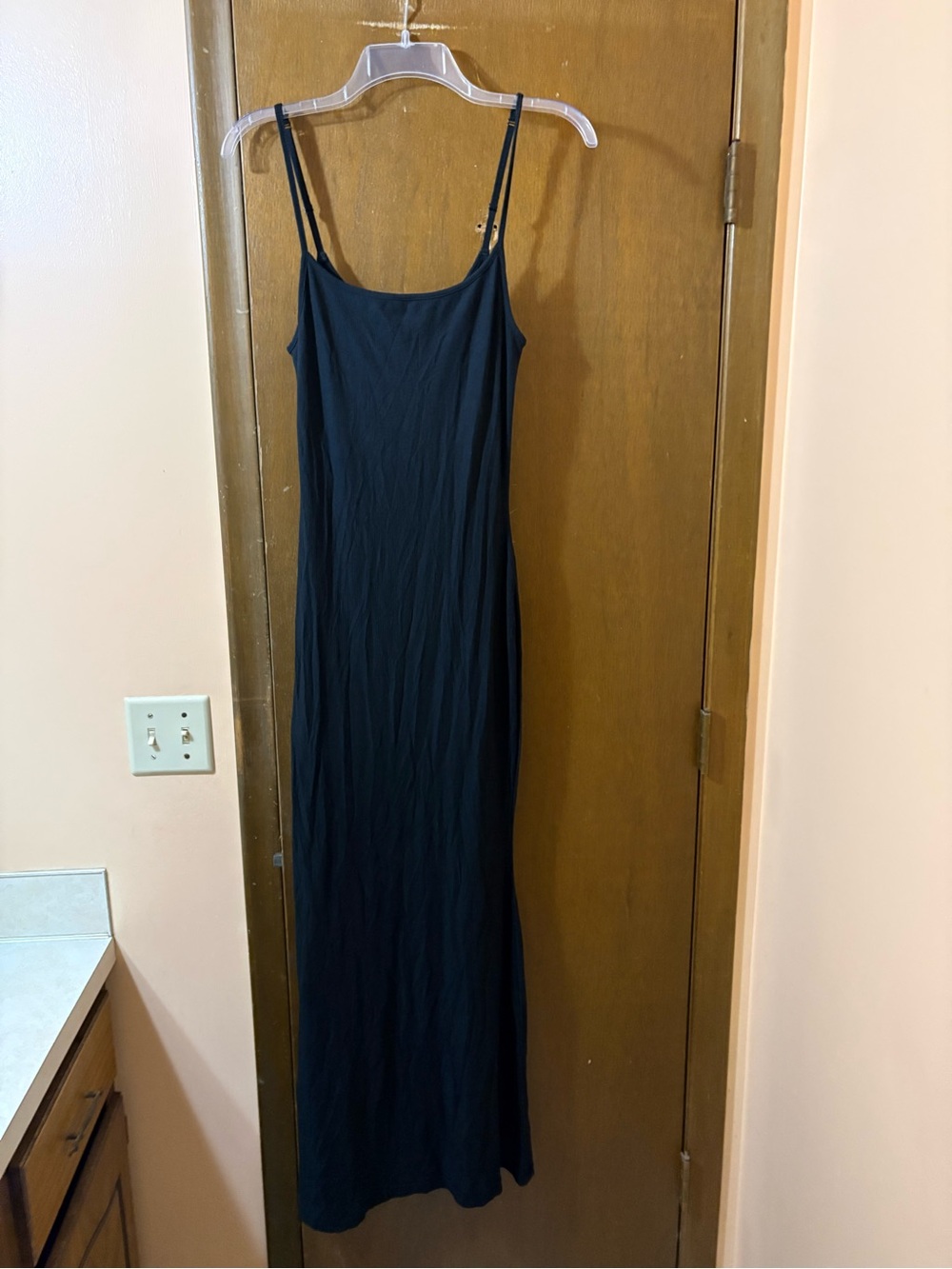 NWT Skims Soft Lounge Long Slip Maxi Dress in Onyx Black - Picture 2 of 8